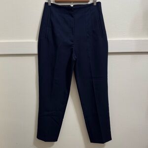 Zara Navy Blue High Waisted Pants/Trousers (L)